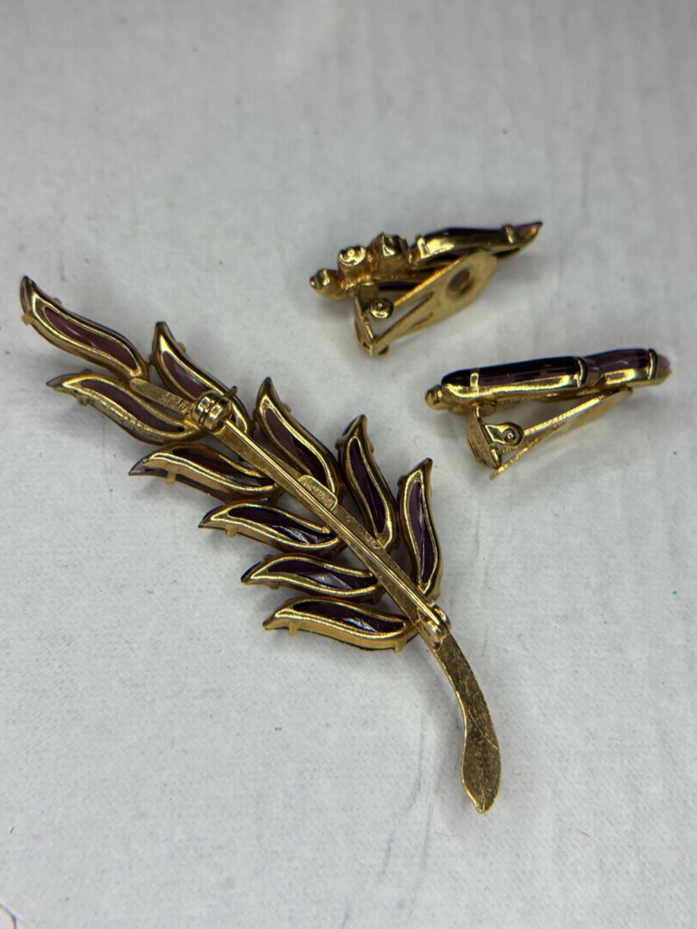 Austrian Crystal Pin and Earrings (1950s) Set Designer ? - Picture 4 of 10